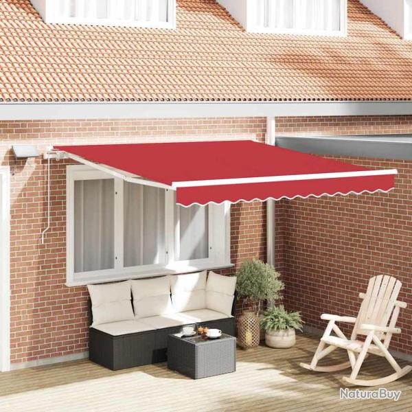 Auvent r�tractable Rouge 300 x 250 cm Tissu et Aluminium