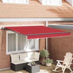 Auvent r&eacute;tractable Rouge 300 x 250 cm Polyester et Aluminium