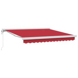 Auvent r&eacute;tractable Rouge 300 x 250 cm Tissu et M&eacute;tal