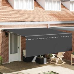 Auvent &eacute;lectrique &agrave; rayures jaunes et blanches, pour la terrasse, 3,5 &times; 2,5 m