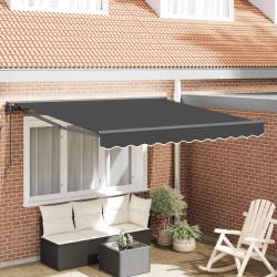 Auvent &eacute;lectrique en polyester 100 %, anthracite, pour la terrasse, 3,5 &times; 2,5 m