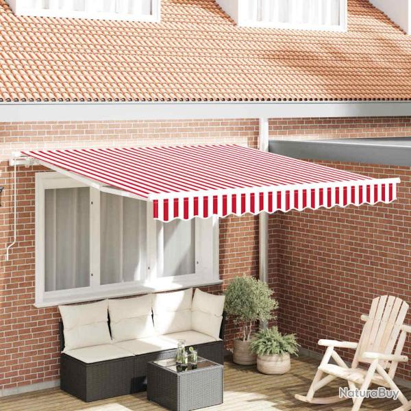Auvent r�tractable Rouge 350 x 250 cm Polyester et Aluminium