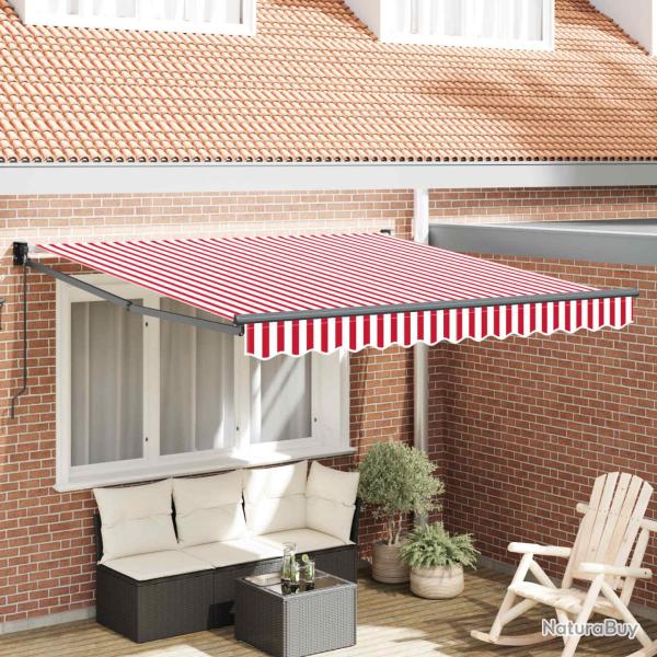 Auvent r�tractable Rouge et Blanc 350 x 250 cm