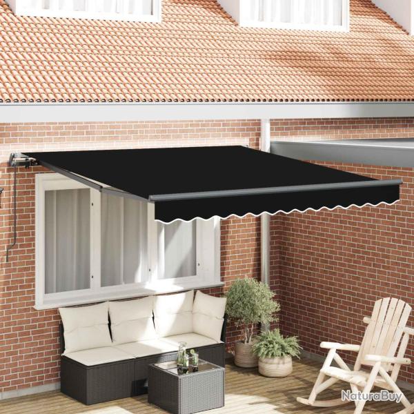 Auvent r�tractable Noir 350 x 250 cm Polyester et Aluminium