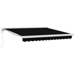 Auvent r&eacute;tractable Noir 350 x 250 cm Tissu et M&eacute;tal