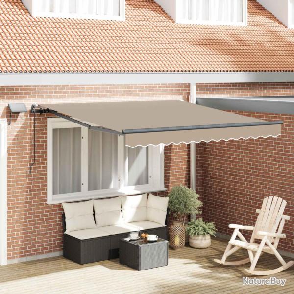 Auvent r�tractable Beige 350 x 250 cm Tissu et Aluminium