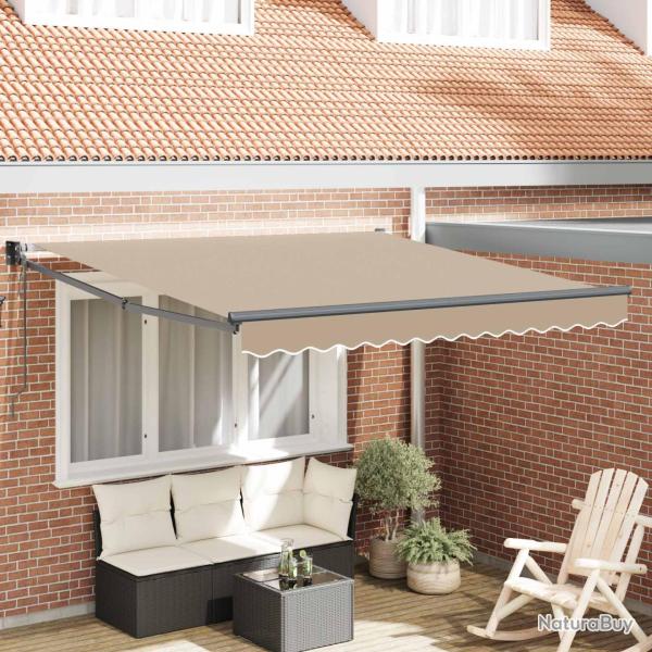 Auvent Beige 350 x 250 cm Polyester et m�tal