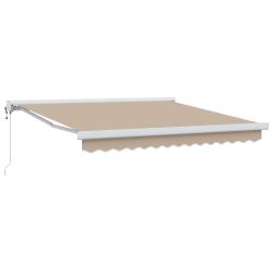 Auvent r&eacute;tractable Beige 350 x 250 x 165 cm Tissu et M&eacute;tal
