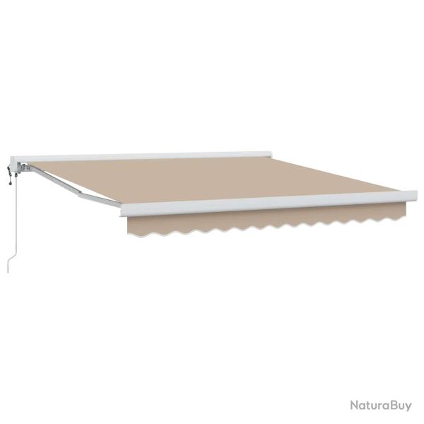 Auvent r�tractable Beige 350 x 250 x 165 cm Tissu et M�tal