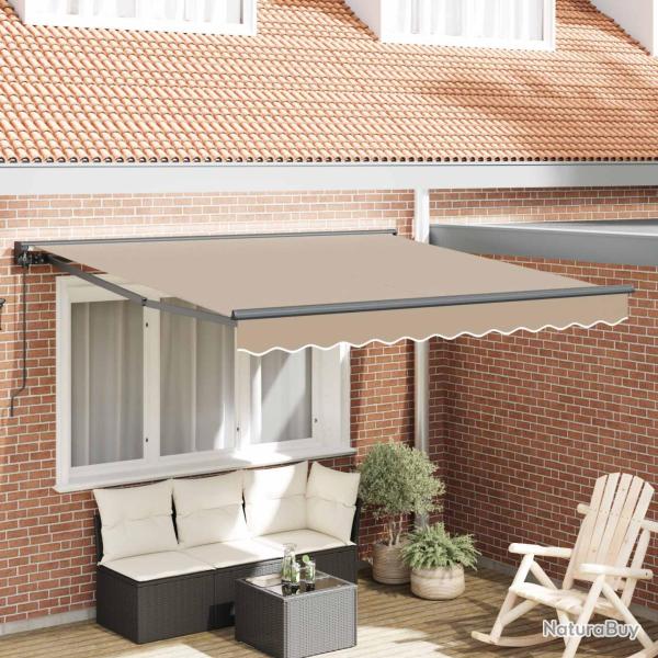 Cadre d'auvent Beige 350 x 250 cm Polyester avec rev�tement PU