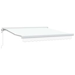 Auvent r&eacute;tractable Blanc 350 x 250 x 165 cm Tissu et M&eacute;tal