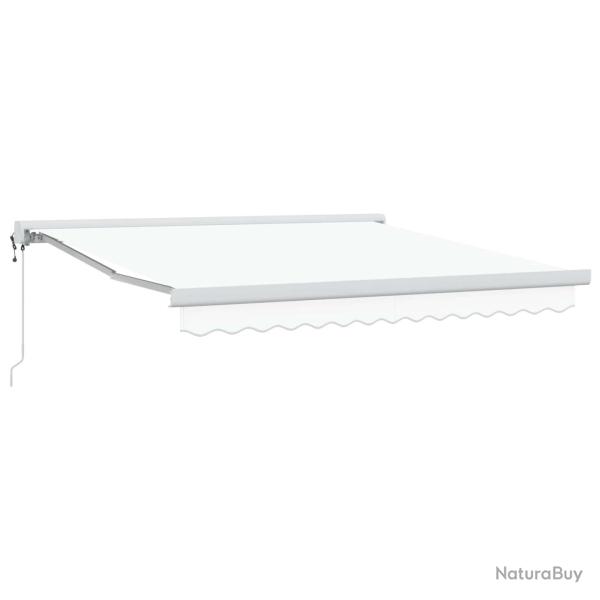 Auvent r�tractable Blanc 350 x 250 x 165 cm Tissu et M�tal