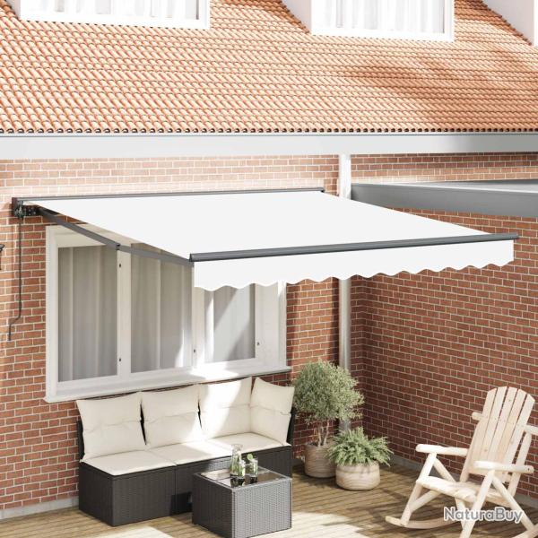 Cadre d'auvent Blanc 350 x 250 cm Polyester avec rev�tement PU