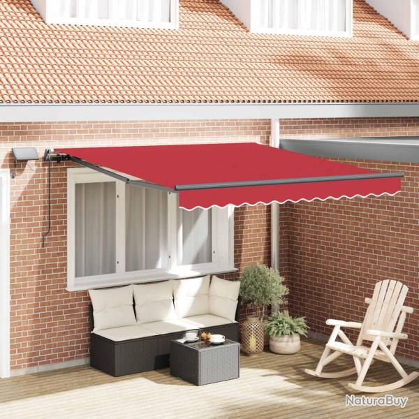 Auvent r�tractable Rouge 350 x 250 cm Tissu et Aluminium