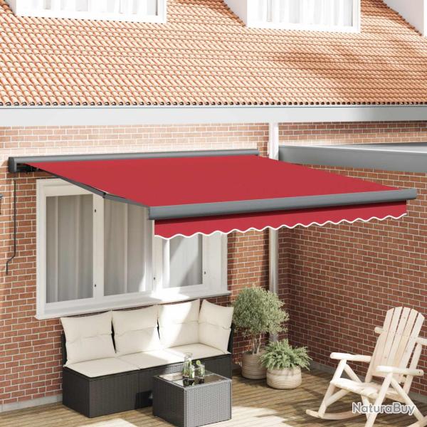 Auvent r�tractable Rouge 350 x 250 cm Toile et Aluminium