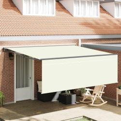 Auvent R&eacute;tractable Cr&egrave;me 400 &times; 300 cm Polyester et Aluminium