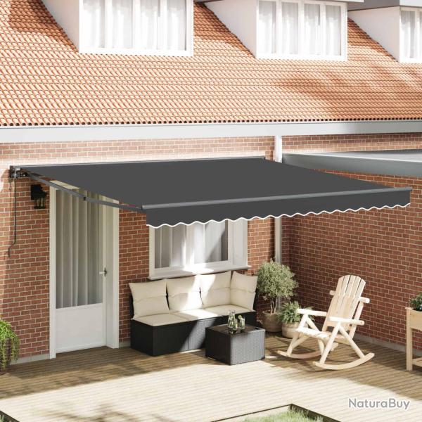 Auvent �lectrique, 100 % polyester anthracite, pour la terrasse, 4 � 3 m
