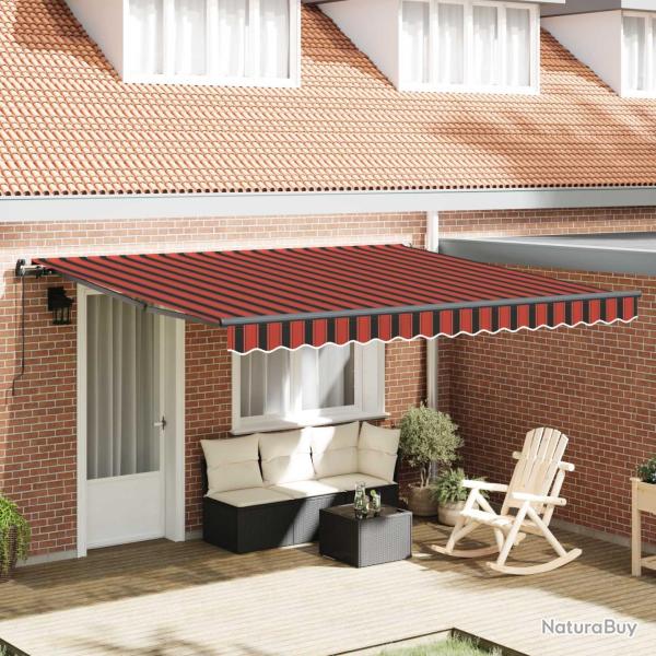 Auvent r�tractable orange et marron 400 � 300 cm