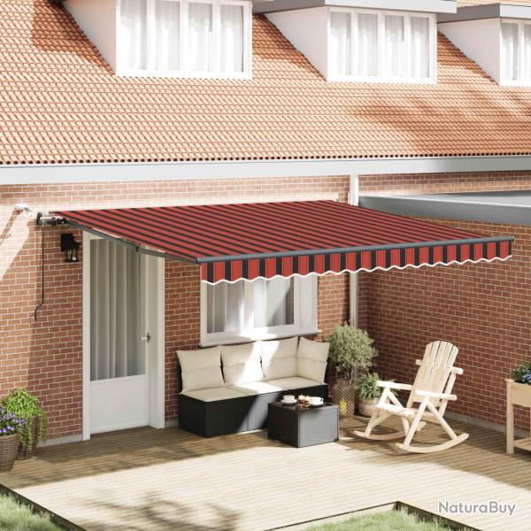 Auvent r�tractable orange et marron 400 � 300 cm Polyester