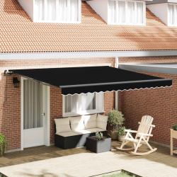Auvent r&eacute;tractable Noir 400 &times; 300 cm Polyester et Aluminium