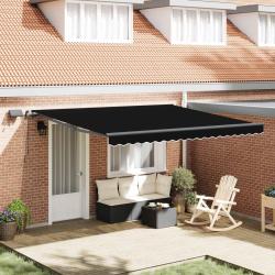 Auvent r&eacute;tractable Noir 400 &times; 300 cm Tissu et Aluminium