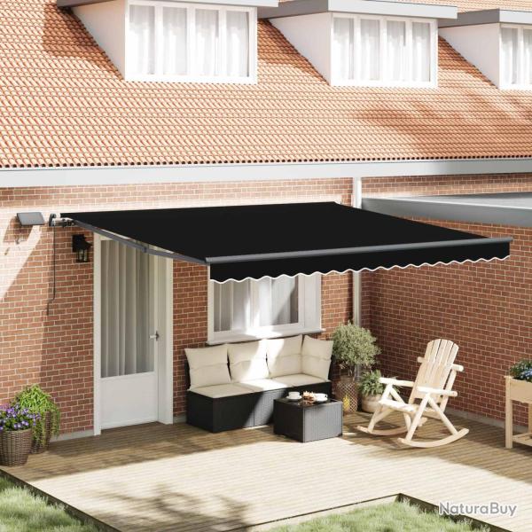 Auvent r�tractable Noir 400 � 300 cm Tissu et Aluminium