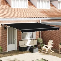 Auvent Noir 400 &times; 300 cm Polyester et m&eacute;tal