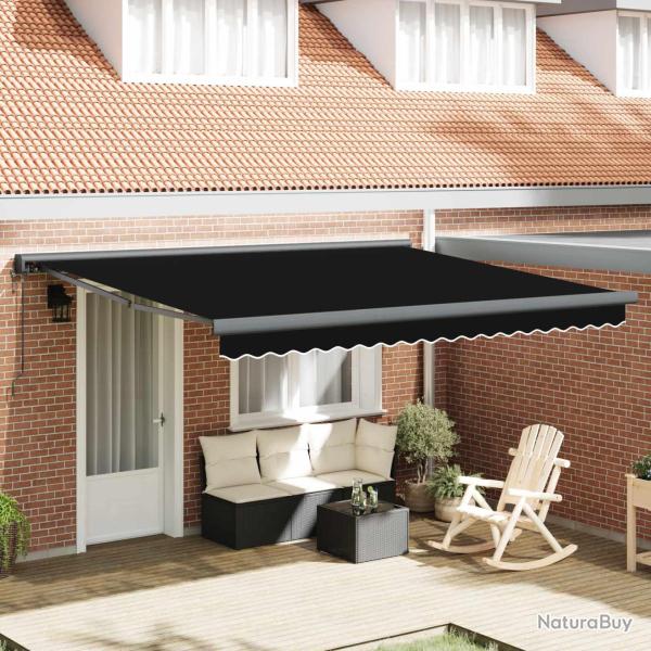 Auvent r�tractable Noir 400 � 300 cm Tissu et M�tal