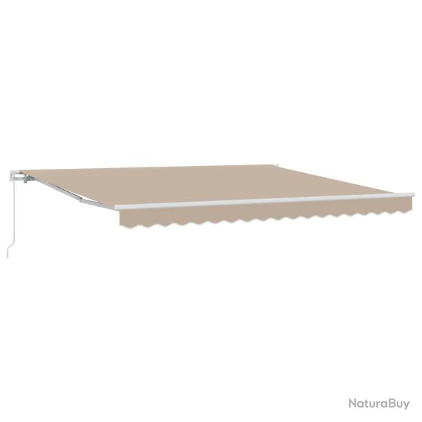 Auvent r�tractable en polyester et aluminium, beige, pour la terrasse, 400 � 300 cm