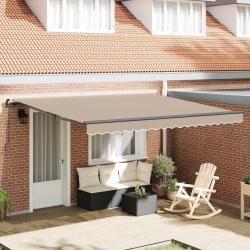 Auvent r&eacute;tractable Beige 400 &times; 300 cm Polyester et Aluminium