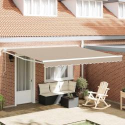 Auvent Beige 400 &times; 300 cm Polyester et m&eacute;tal