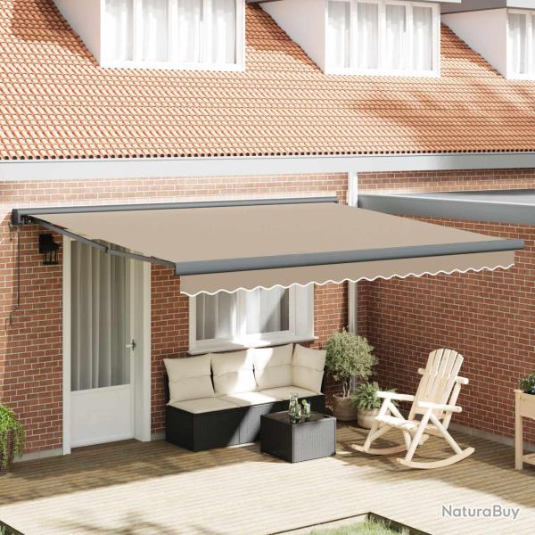 Auvent r�tractable Beige 400 � 300 cm Tissu et M�tal