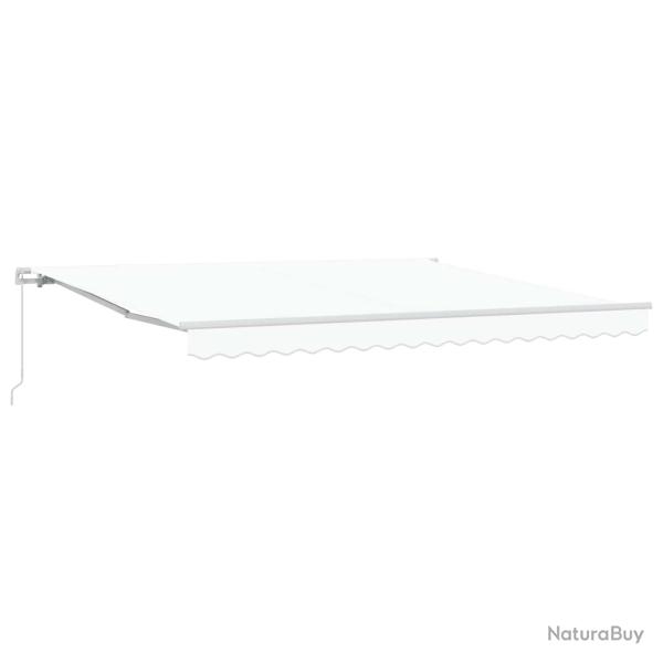 Auvent r�tractable en polyester et aluminium, blanc, pour la terrasse, 400 � 300 cm