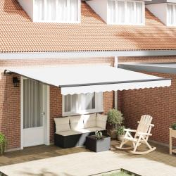 Auvent r&eacute;tractable Blanc 400 &times; 300 cm Polyester et Aluminium