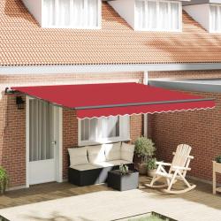 Auvent r&eacute;tractable Rouge 400 &times; 300 cm Polyester et Aluminium