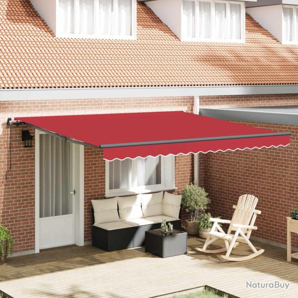 Auvent r�tractable Rouge 400 � 300 cm Polyester et Aluminium