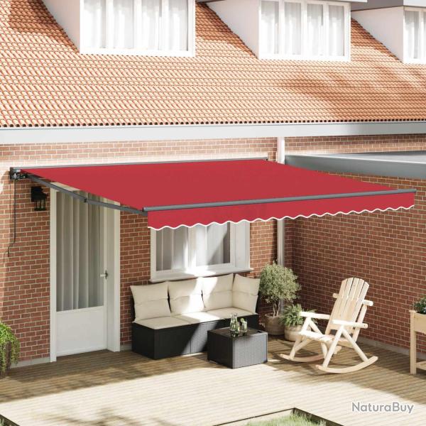 Cadre d'auvent Rouge 400 � 300 cm Polyester avec rev�tement PU
