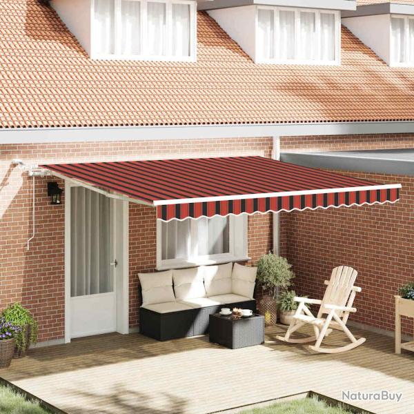 Auvent r�tractable Orange et marron 400 � 350 cm Polyester