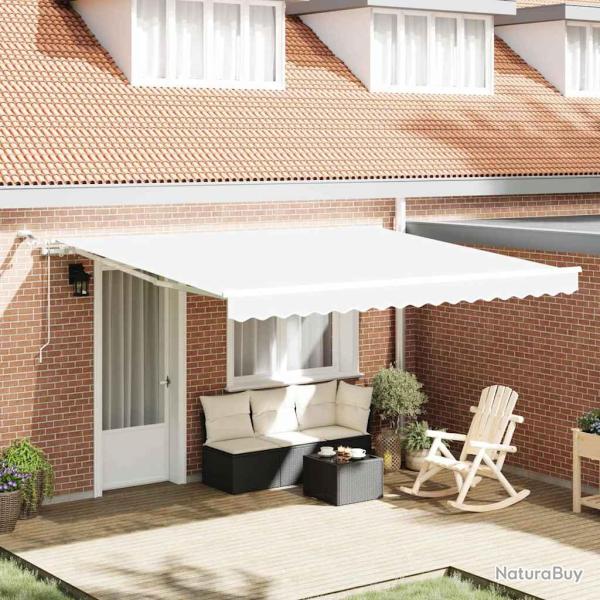 Auvent R�tractable Blanc 400 � 350 cm Polyester et m�tal