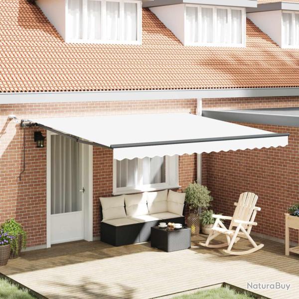 Auvent r�tractable Blanc 400 � 350 cm Polyester