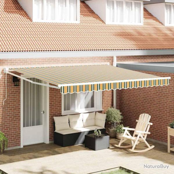 Auvent r�tractable Vert et blanc 400 x 350 x 165 cm