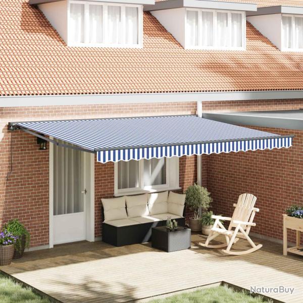 Cadre d'auvent Bleu et Blanc 450 � 300 cm