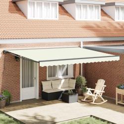 Cadre d'auvent Cr&egrave;me 450 &times; 300 cm Polyester avec rev&ecirc;tement PU