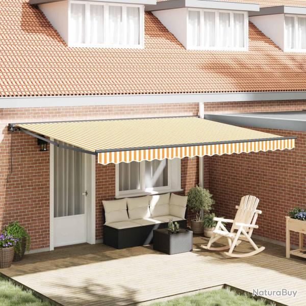 Cadre d'auvent Jaune et blanc 450 � 300 cm