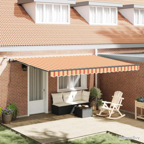 Auvent r�tractable Jaune et Orange 450 � 300 cm Polyester
