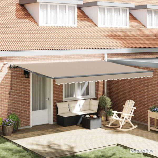 Auvent r�tractable Beige 450 � 300 cm Polyester