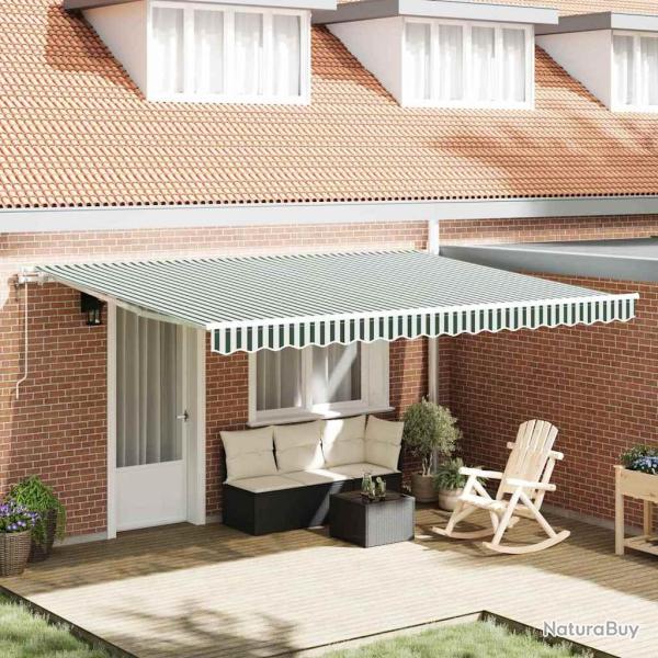 Auvent r�tractable �lectrique Vert et blanc 450 � 300 cm