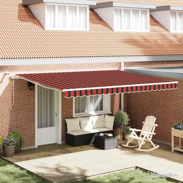 Auvent r�tractable Orange et marron 450 � 350 cm Polyester