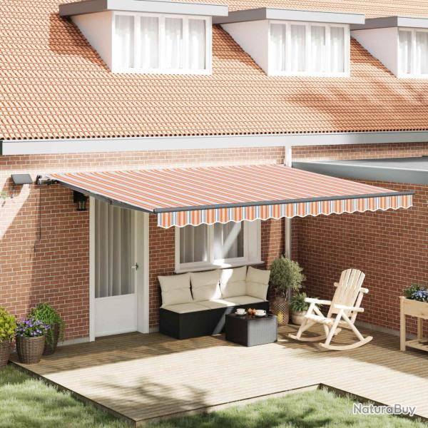 Auvent r�tractable Multicolore 450 � 350 cm Tissu et Aluminium
