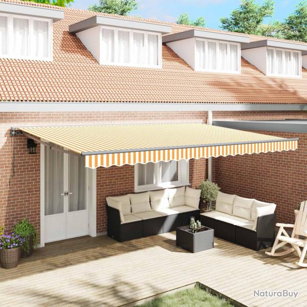 Cadre d'auvent Jaune et blanc 500 � 300 cm